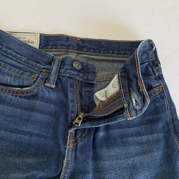 Abercrombie Kids Jeans Boot Cut 10 Dark Wash Blue Denim School Preppy Western - Picture 5 of 12